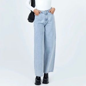 Princess Polly Light Wash Wide Leg Jeans